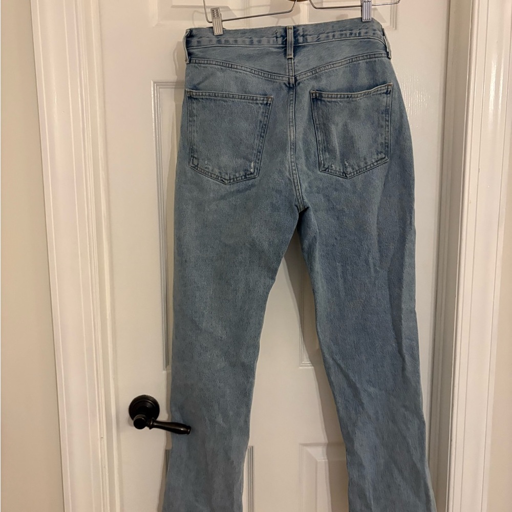 Agolde Light Blue Straight Leg Jeans - Picture 2 of 2